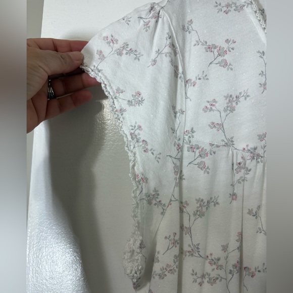 Eileen West Women’s Floral Lovely Cottage Cap Sleeve Nightgown Gown Ruffle Sz XL - Picture 5 of 14